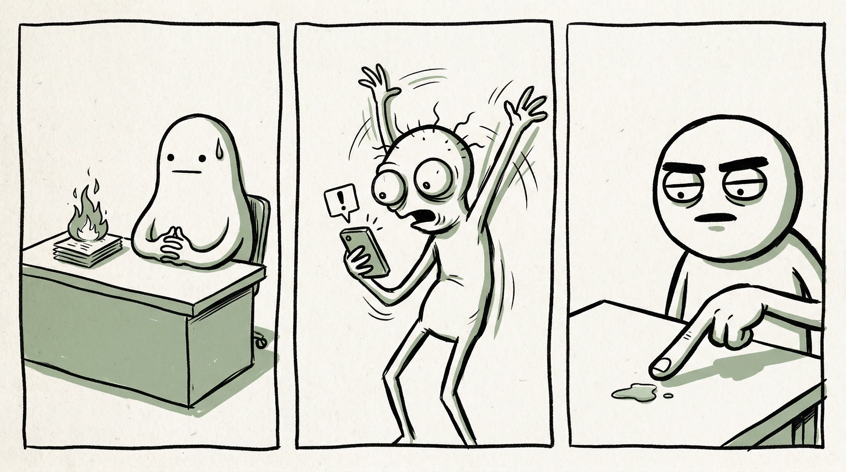 A three-panel collage of funny meme drawings showing classic doodle, awkward bad-drawing energy, and comic-panel reaction humor.